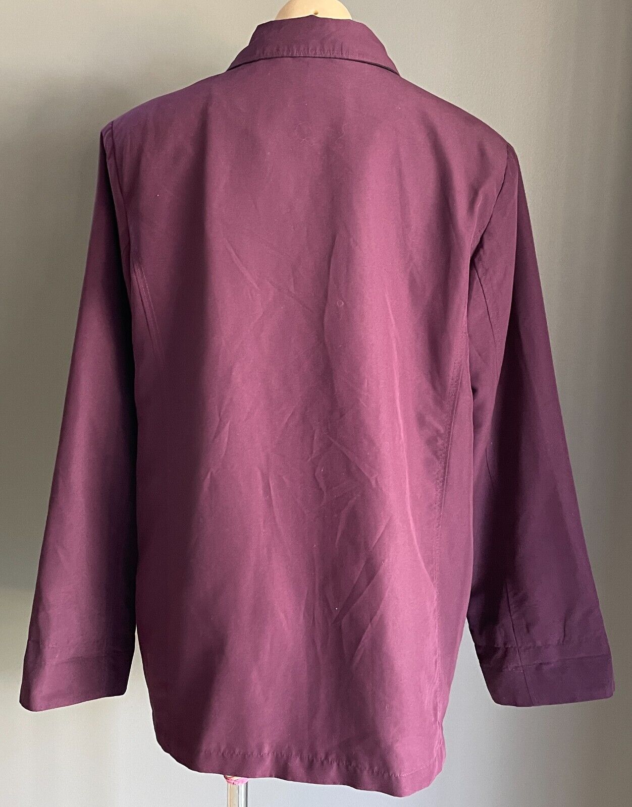 VIRGO RAINWEAR Aubergine Water Repellant Jacket Long Sleeves Full Zip Coat S 14