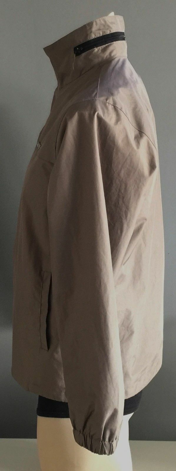 Mens ECKO UNLTD Khaki Full Zip Front Windbreaker Jacket Retro Windcheater Size L