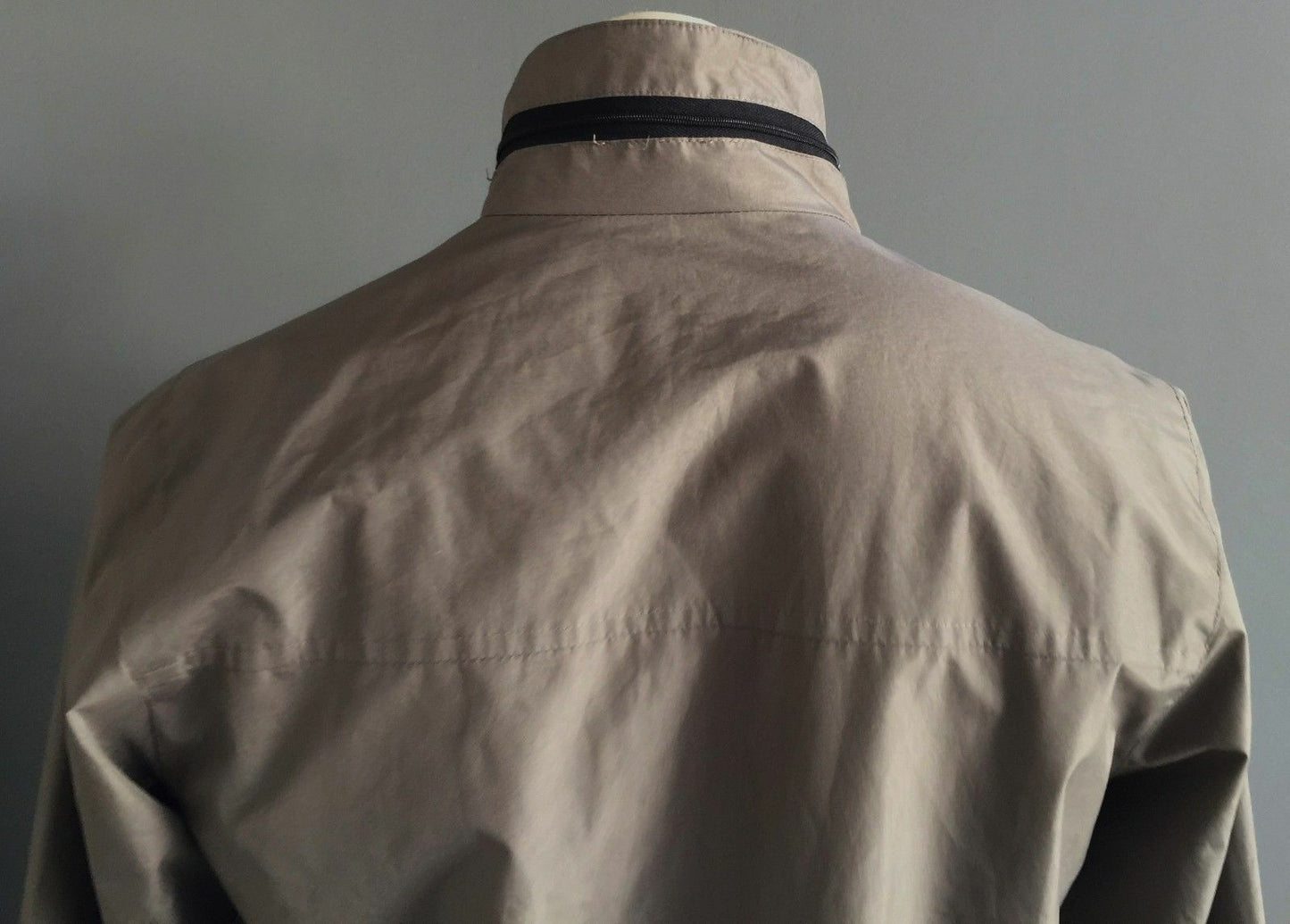 Mens ECKO UNLTD Khaki Full Zip Front Windbreaker Jacket Retro Windcheater Size L