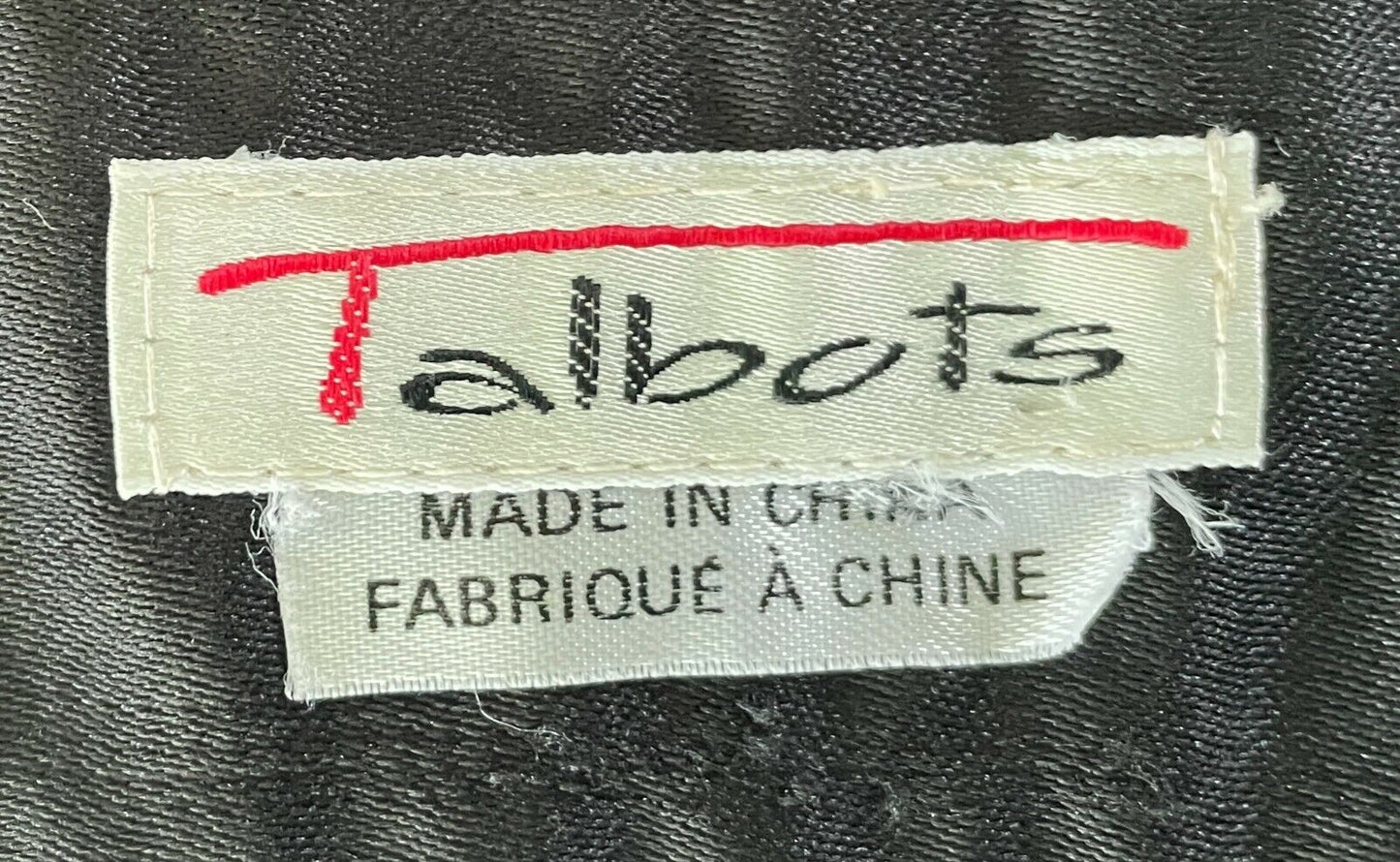 Ladies Belt TALBOTS Black Gold Bead Geo Pattern Fabric Backed Size XL 82cm Waist