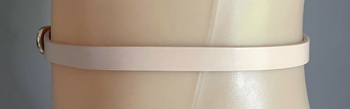 Ladies Belt TARGET Pleather Patent Blush PU Thin 1.5cm Wide Fit Waist 84 - 94cm