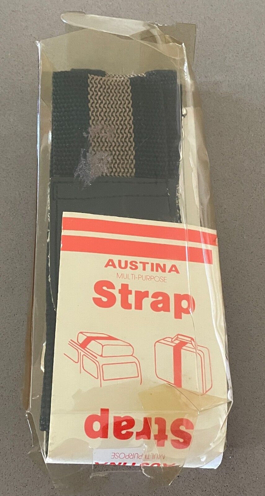 Vtg AUSTINA Black & Brown Adjustable Multi-Purpose Bag Strap Up to 6 Feet Long