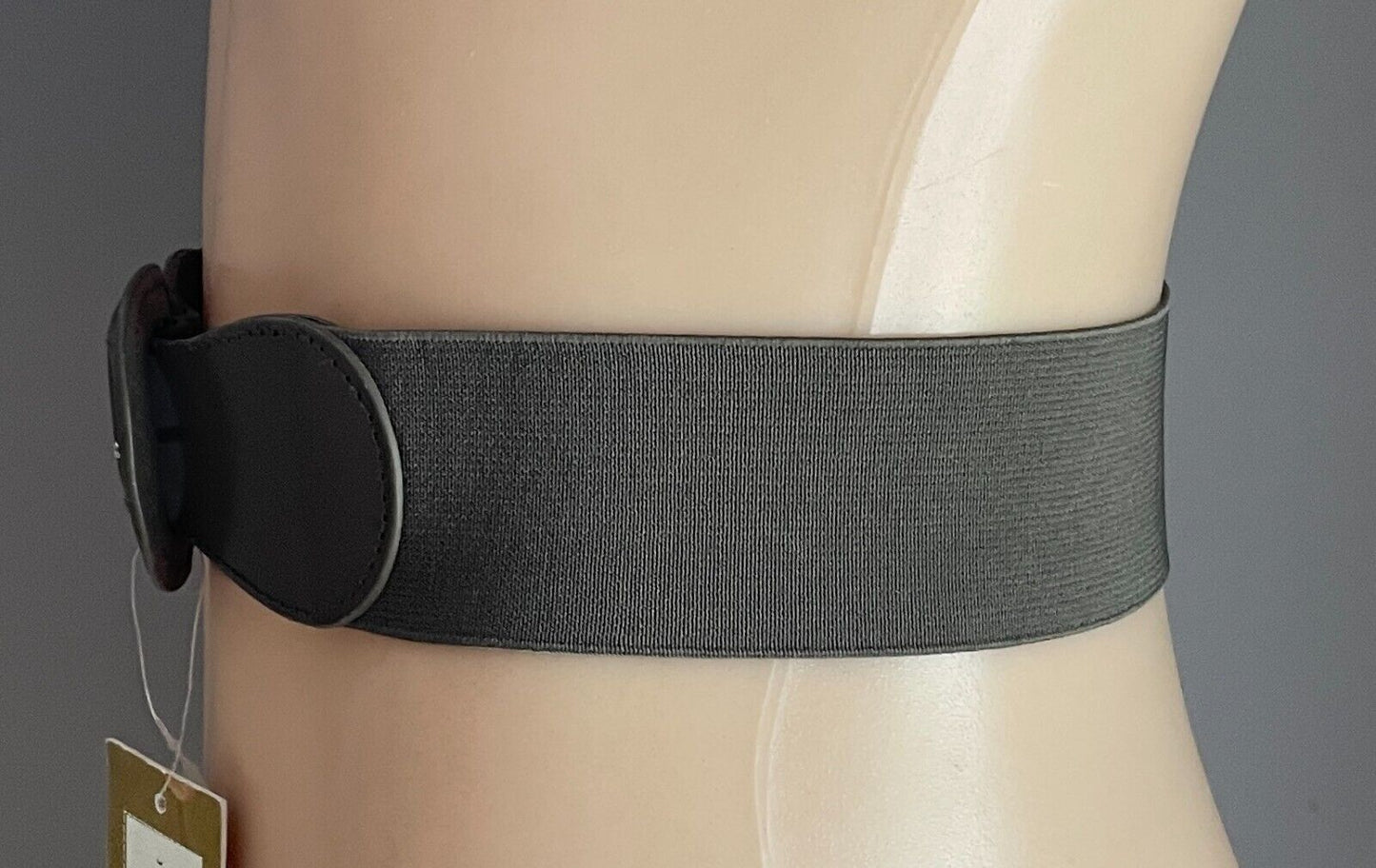 Ladies Belt FLOWER Khaki Elasticised PU Trim Size M L 5cm Wide x 82cm Long NEW