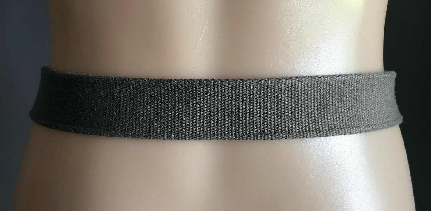 Unisex Canvas Belt 3.7cm D RING BELT Khaki Utility Adjustable 108cm Long
