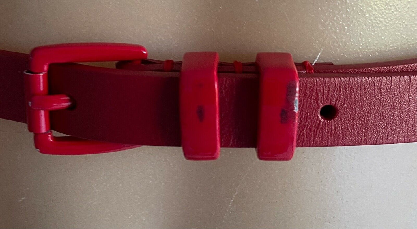 DAVID LAWRENCE LEATHER Belt 1.5cm Red To Fit Ladies Waist 82 97cm