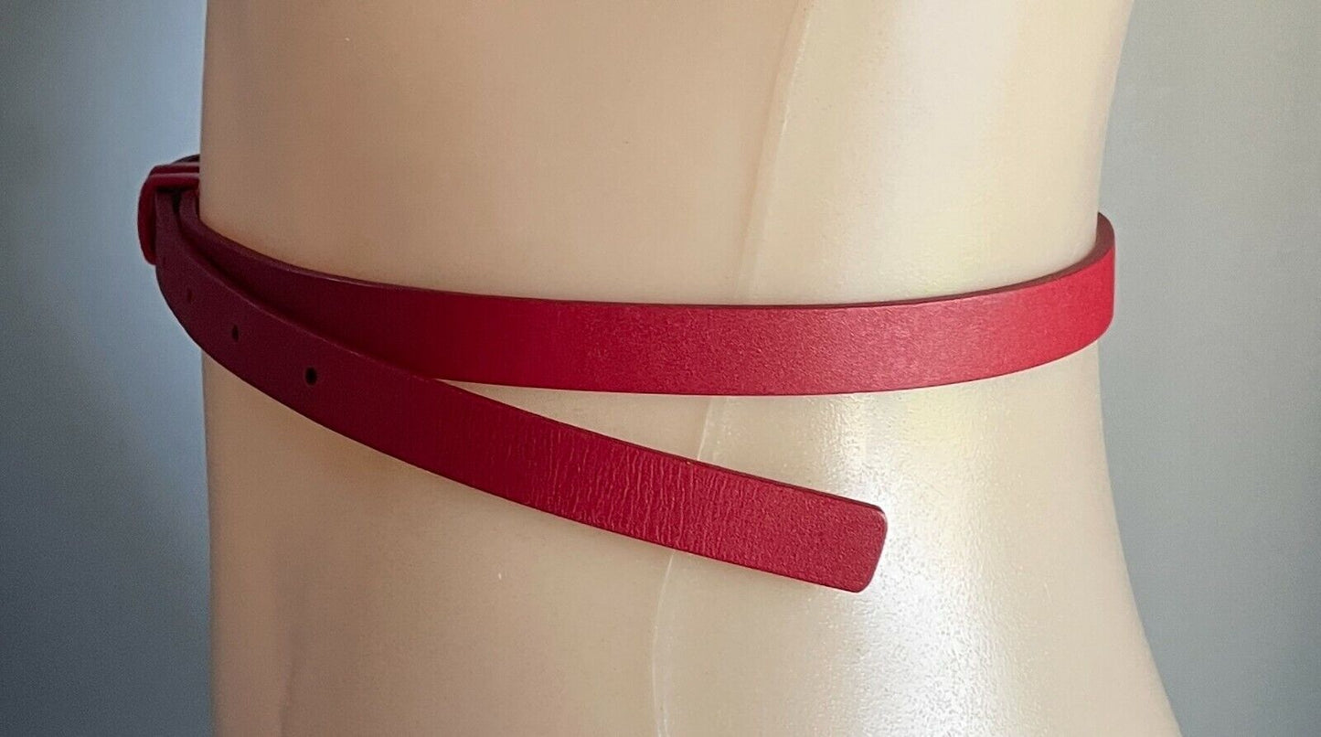 DAVID LAWRENCE LEATHER Belt 1.5cm Red To Fit Ladies Waist 82 97cm