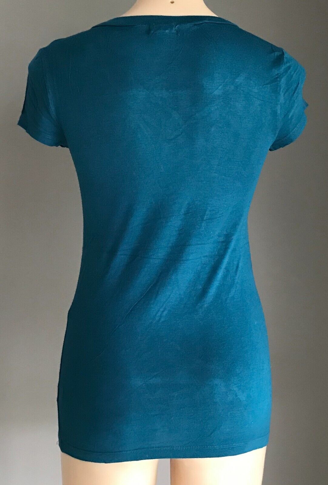 ZENANA OUTFITTERS T Shirt Teal Silver White Graphic Tee Top Size S 10 NEW