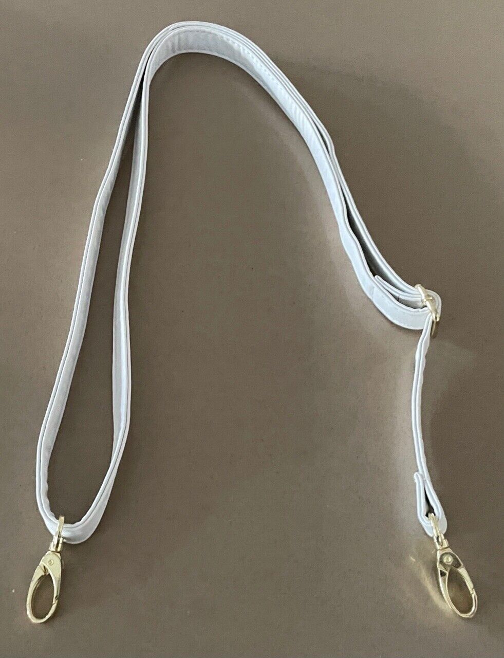 Replacement Shoulder Strap White Adjustable Handbag w Gold Hardware 2cm Wide