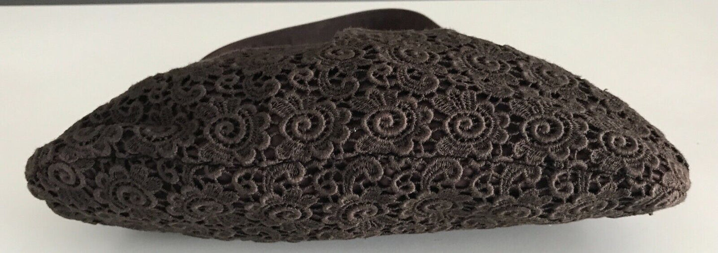 JACK EATON Bag Australian 1960's Ladies Brown Lace Frame HandBag Short Handle