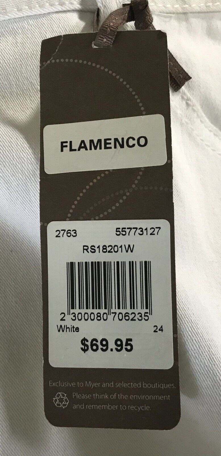REGATTA "Flamenco" Crop Jeans White Stretch Denim Straight Leg Plus Size 24 NEW