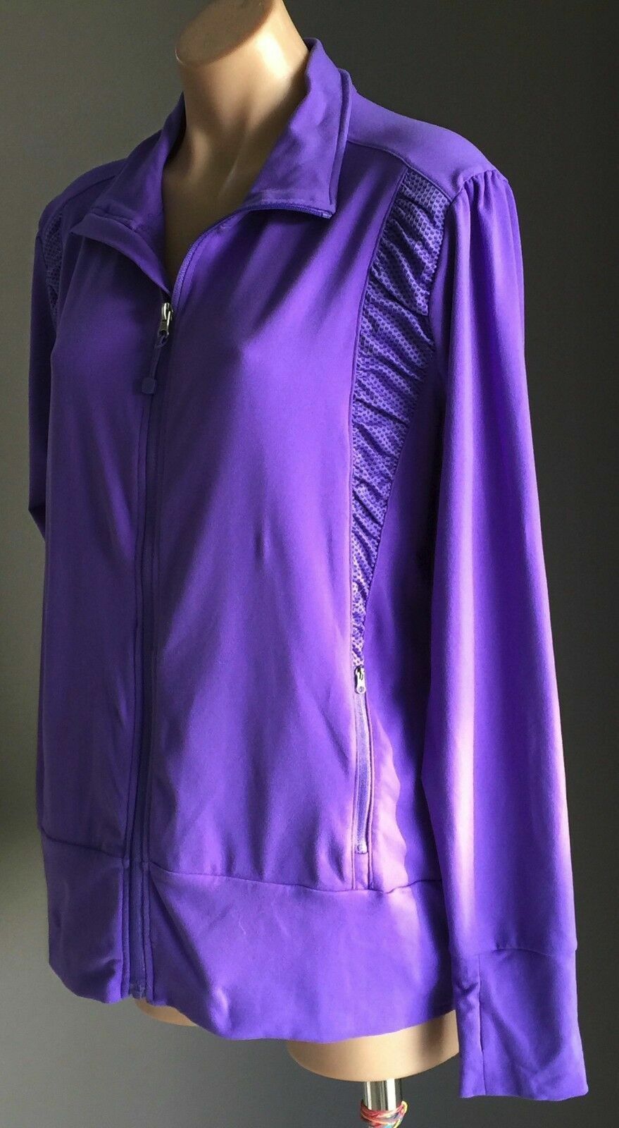 CRANE Sports Jacket Purple Lightweight L/Sleeve Full Zip Active Ladies Sz L 10