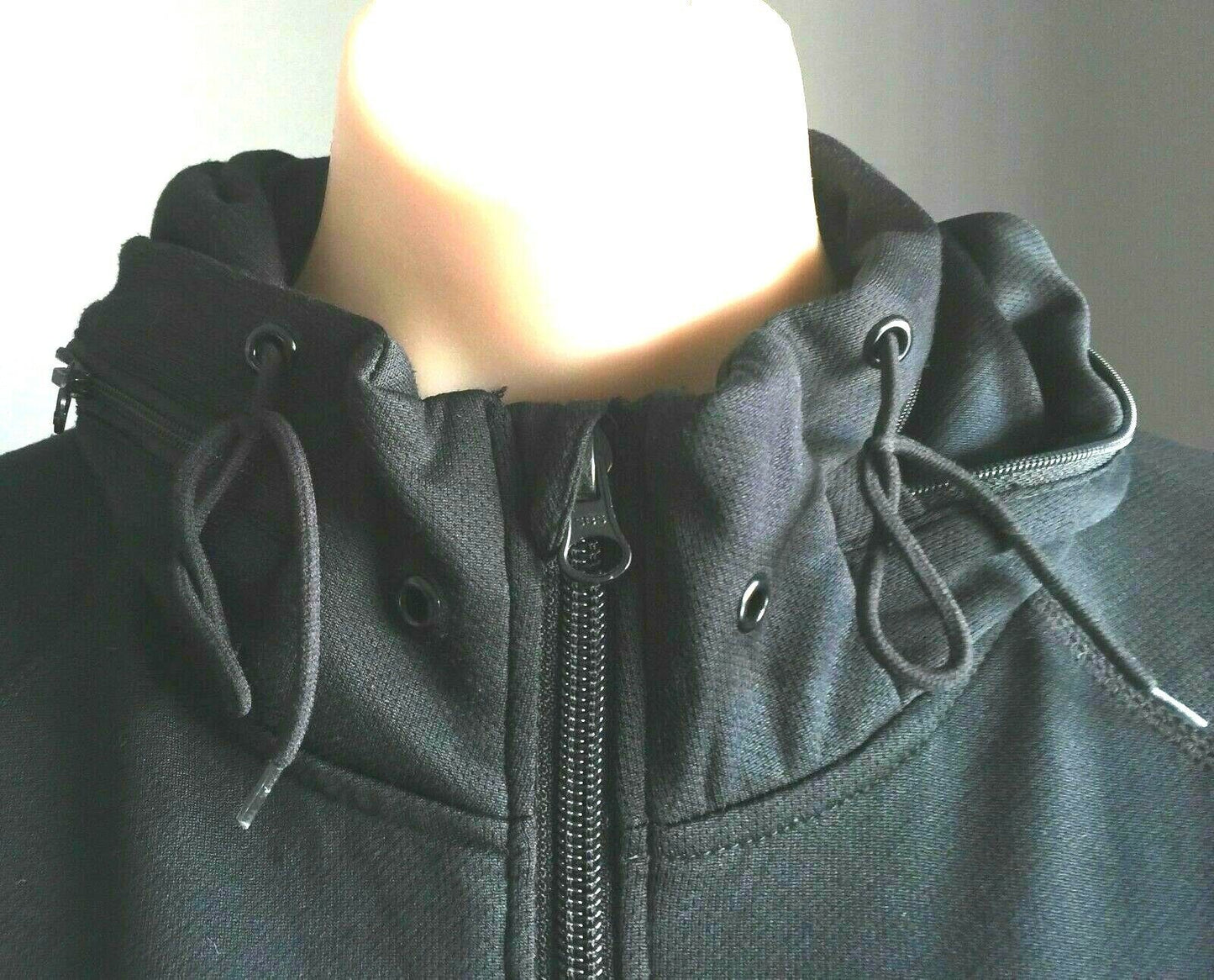CRANE Hoodie Black Lightweight Long Sleeve High Neck Hooded Top Ladies Sz L NEW