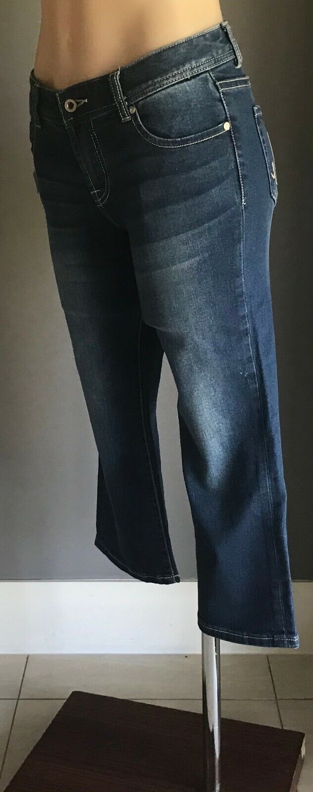 JUST JEANS Blue Stretch Denim Skinny Leg Capri Crop Jeans Ladies Size 8 10 NEW