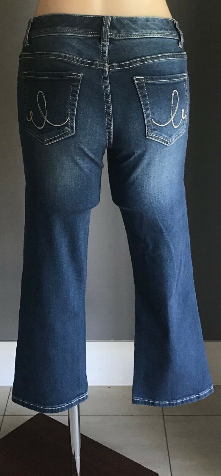 JUST JEANS Blue Stretch Denim Skinny Leg Capri Crop Jeans Ladies Size 8 10 NEW