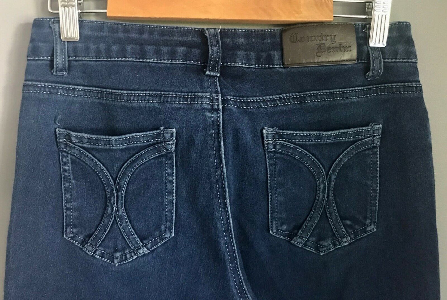 COUNTRY DENIM AUSTRALIA Skinny Leg Jeans Blue Denim Stretch Ladies Size 9