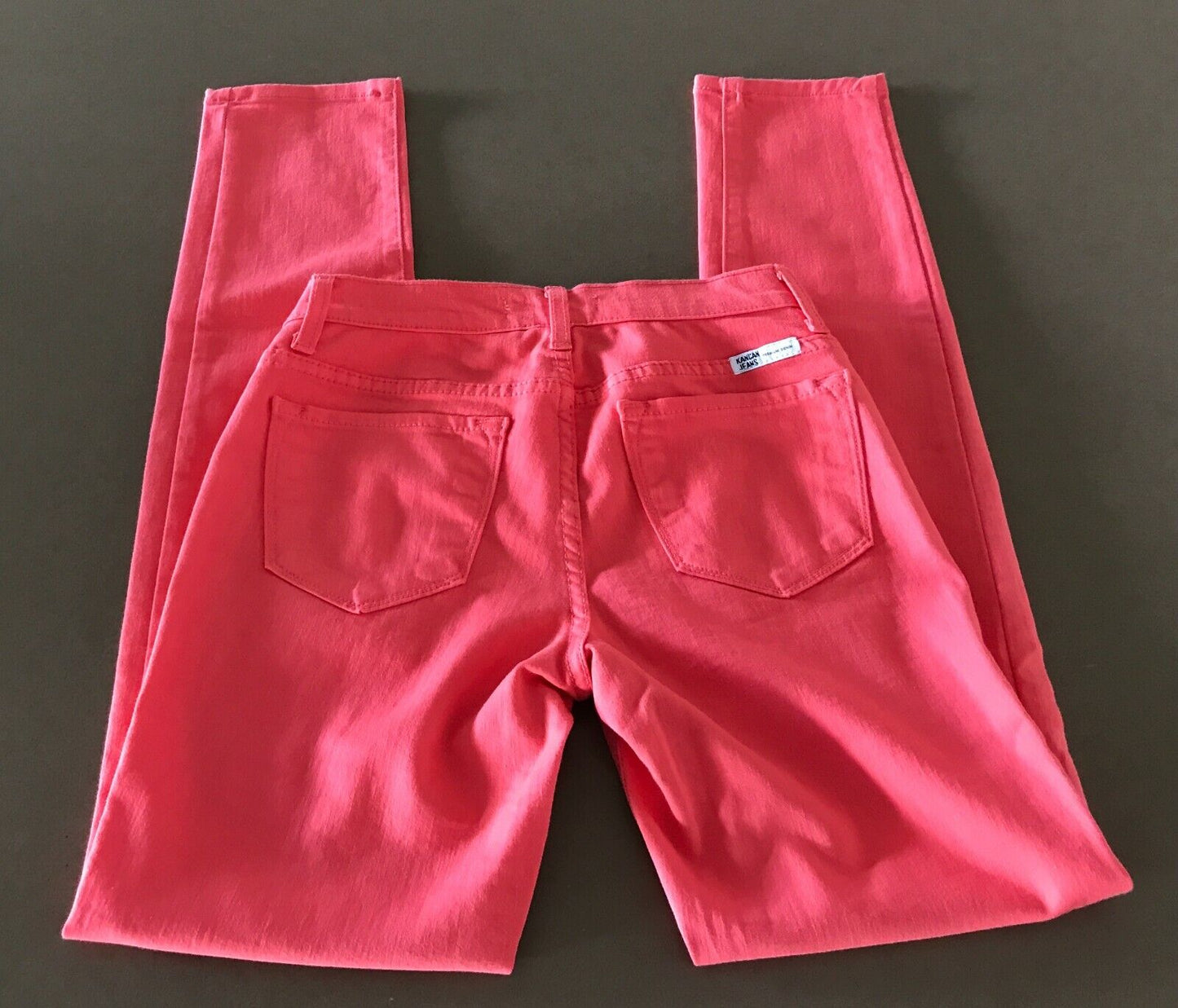 KANCAN JEANS Denim Coral Red Colour Skinny Stretch Pants Ladies Size 7 NEW