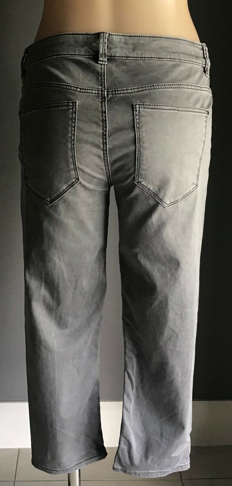ESPRIT Crop Jeans Grey Wash Stretch Denim Skinny Leg Ladies Size 10