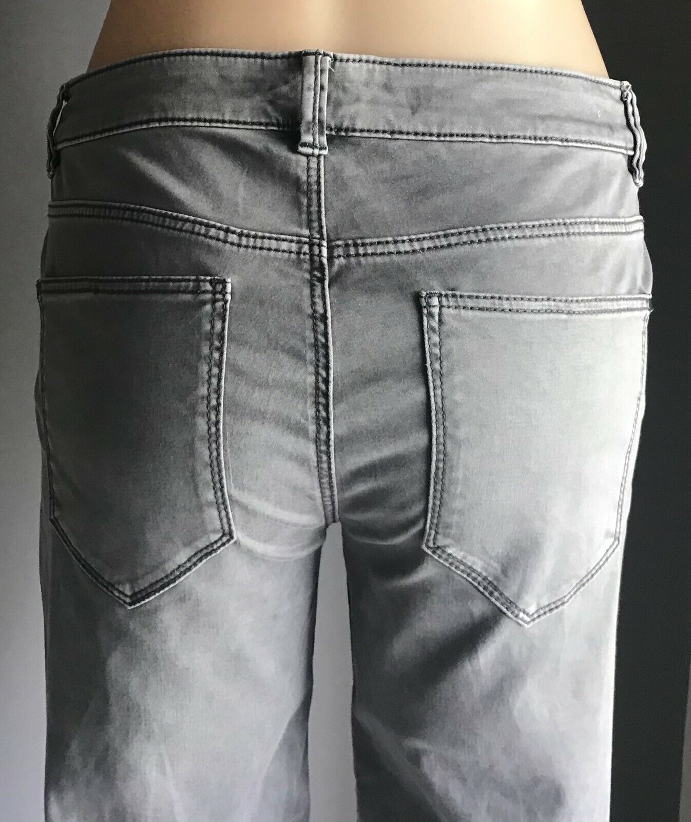 ESPRIT Crop Jeans Grey Wash Stretch Denim Skinny Leg Ladies Size 10