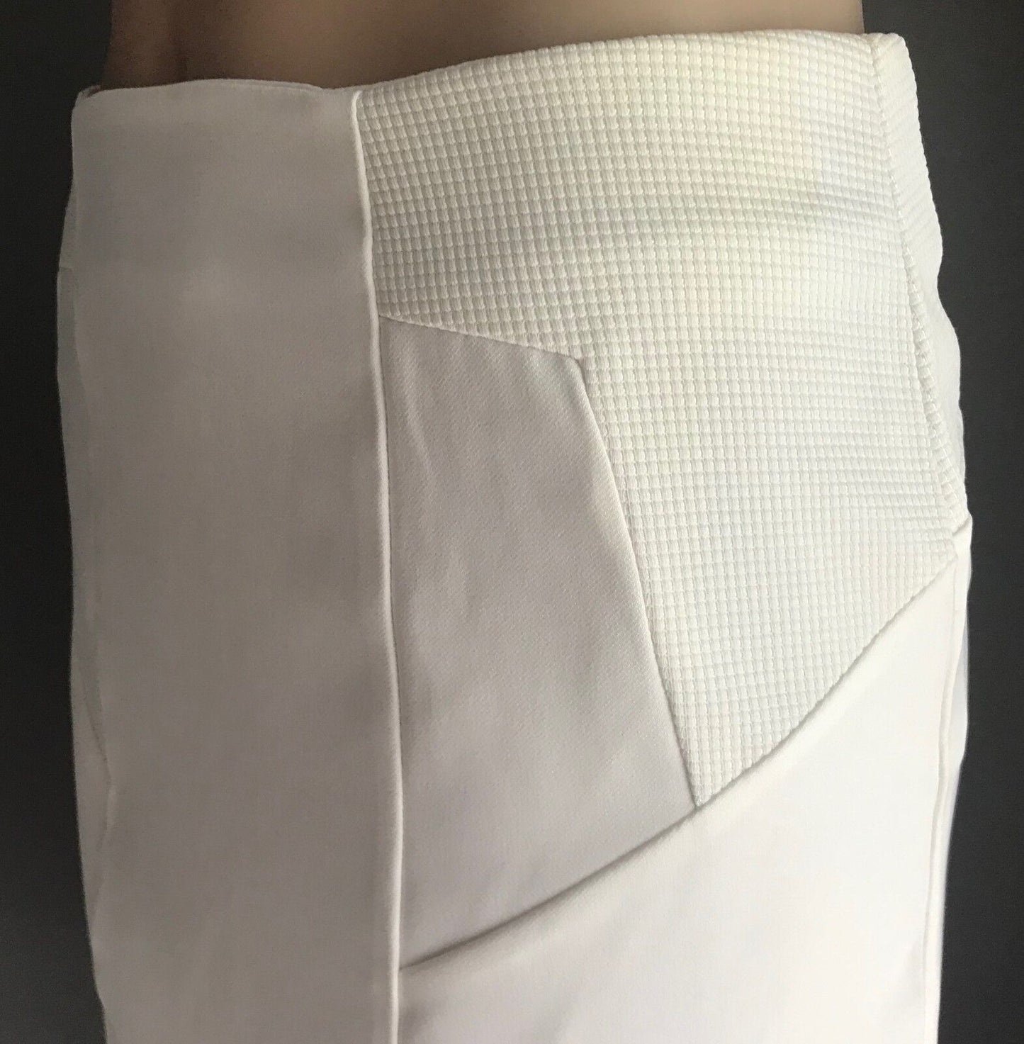 GINGHAM AND HEELS Skirt Cream Dip Hem Straight Knee Length Ladies Size 12