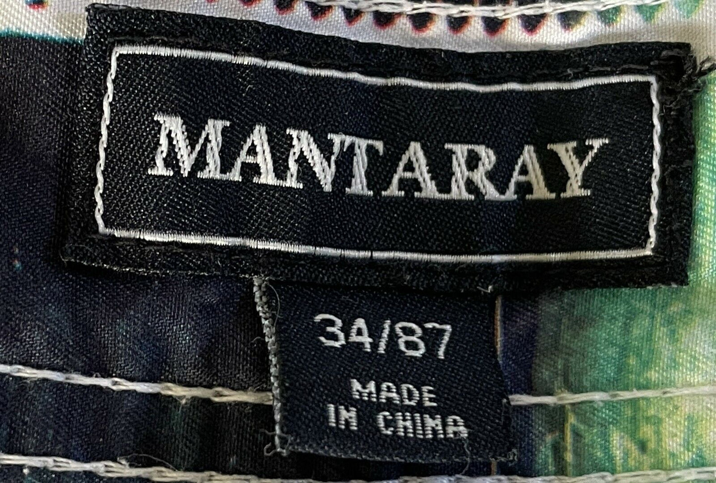 Board Shorts MANTARAY MultiColour Print Mens Size 34 87 Beach Surf Pool Swim NEW