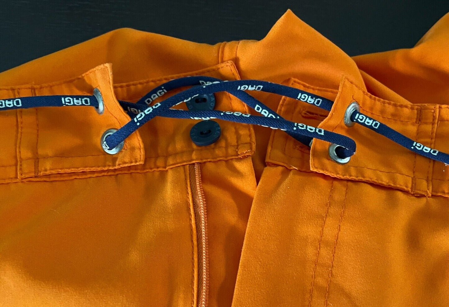DAGI Board Shorts Orange Blue White Hawaiian Hibiscus Yachts Mens Size XL 98cm