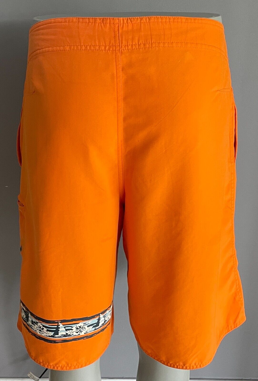 DAGI Board Shorts Orange Blue White Hawaiian Hibiscus Yachts Mens Size XL 98cm