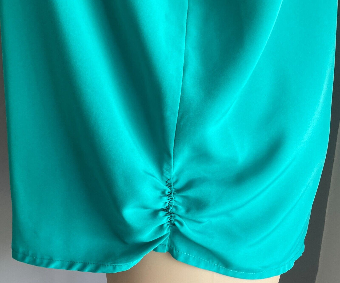 Cami Top Aqua Green Lace Trim Ruched Sides Plus Size 24 Camisole