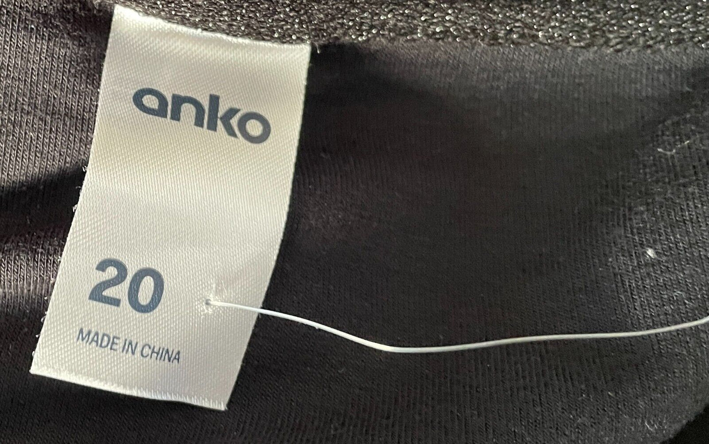 ANKO Cami Top Black & Silver Glitter Sleeveless Stretch Size 20 Camisole NEW