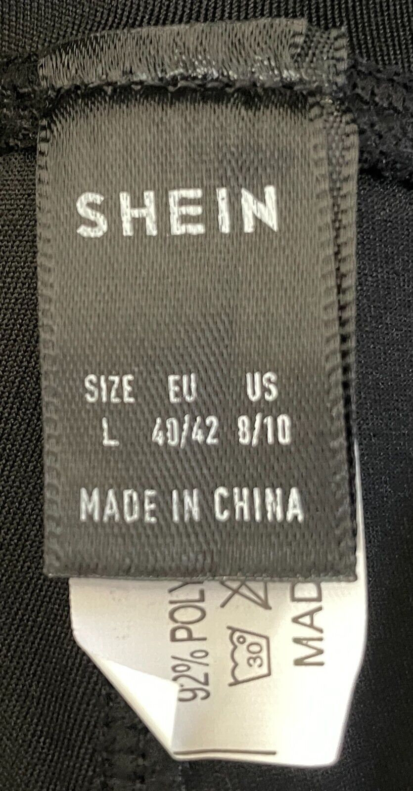 SHEIN Leggings Black & White Double Stripe Trim Size L Full Length Stretch