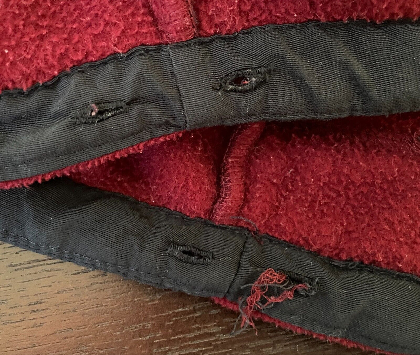 PACIFIC TRAIL Gilet Vest Sleeveless Size L Zip Burgundy Polar Fleece Navy Nylon