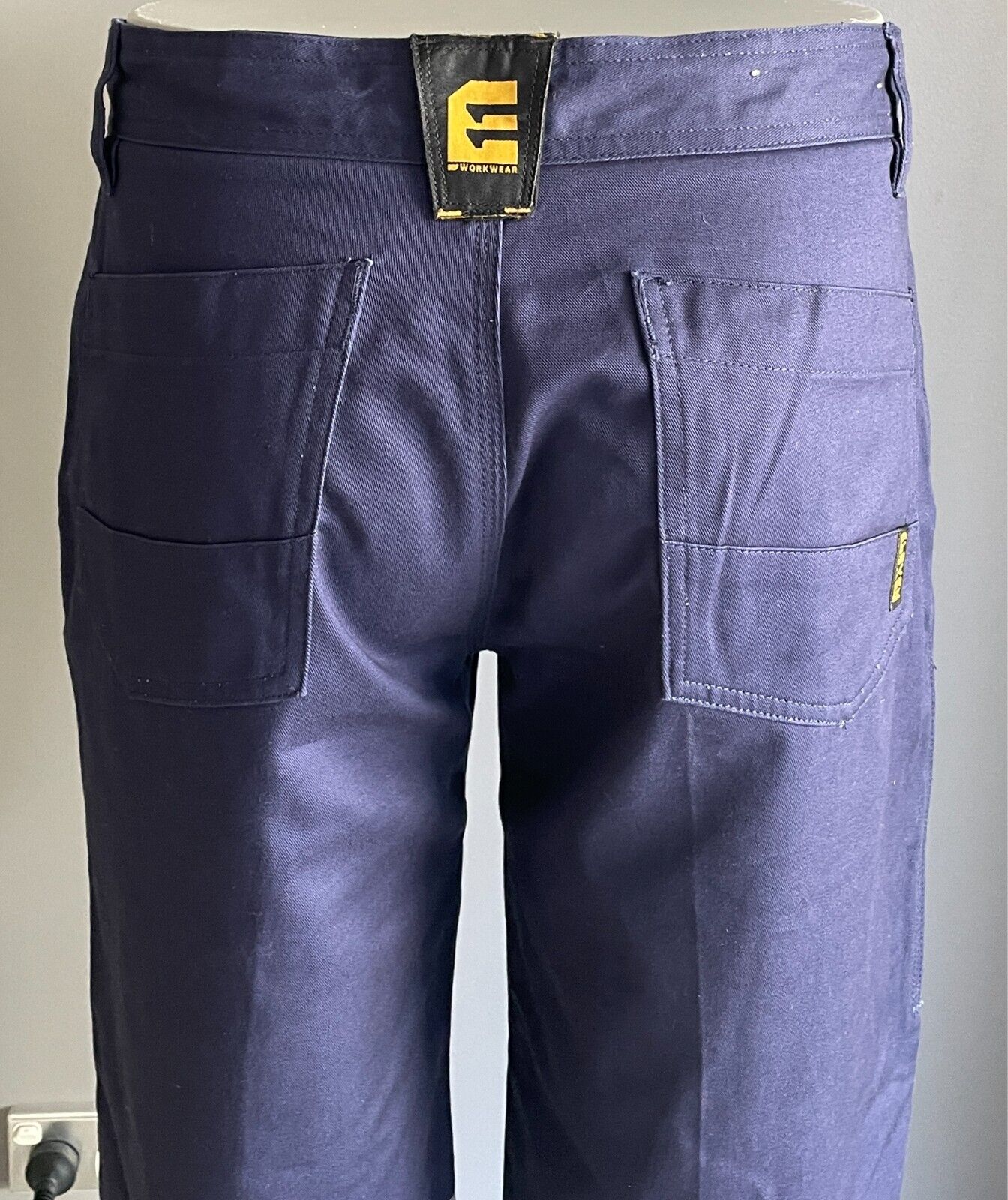 Mens ELEVEN Workwear Cotton Drill Work Taped Pant Size 92R 36 Blue Multi Pockets