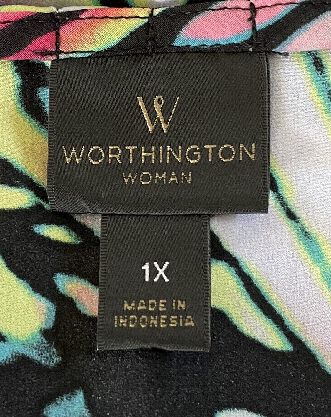 WORTHINGTON WOMAN Top Colourful Sleeveless Blouse Bust 126cm Plus Size 1X NEW