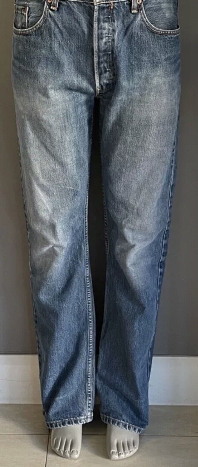 LEVI Strauss & Co Mens 502 Jeans Mid Blue Denim Tapered Leg Button Fly W36 L34