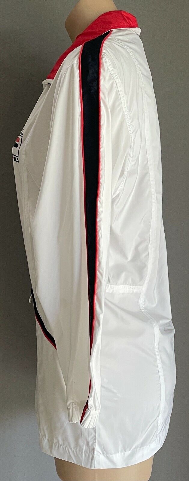 FILA Jacket Club Heritage Zip Front White WindCheater Ladies Size 40 AU 10 NEW