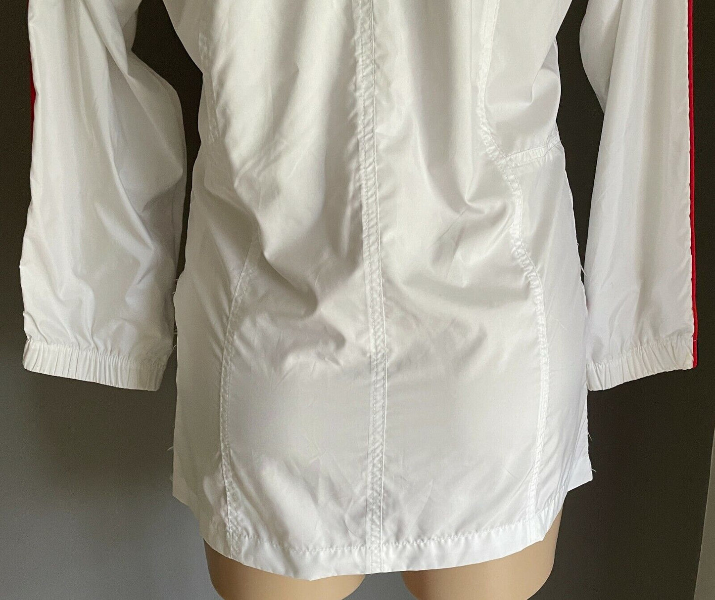 FILA Jacket Club Heritage Zip Front White WindCheater Ladies Size 40 AU 10 NEW