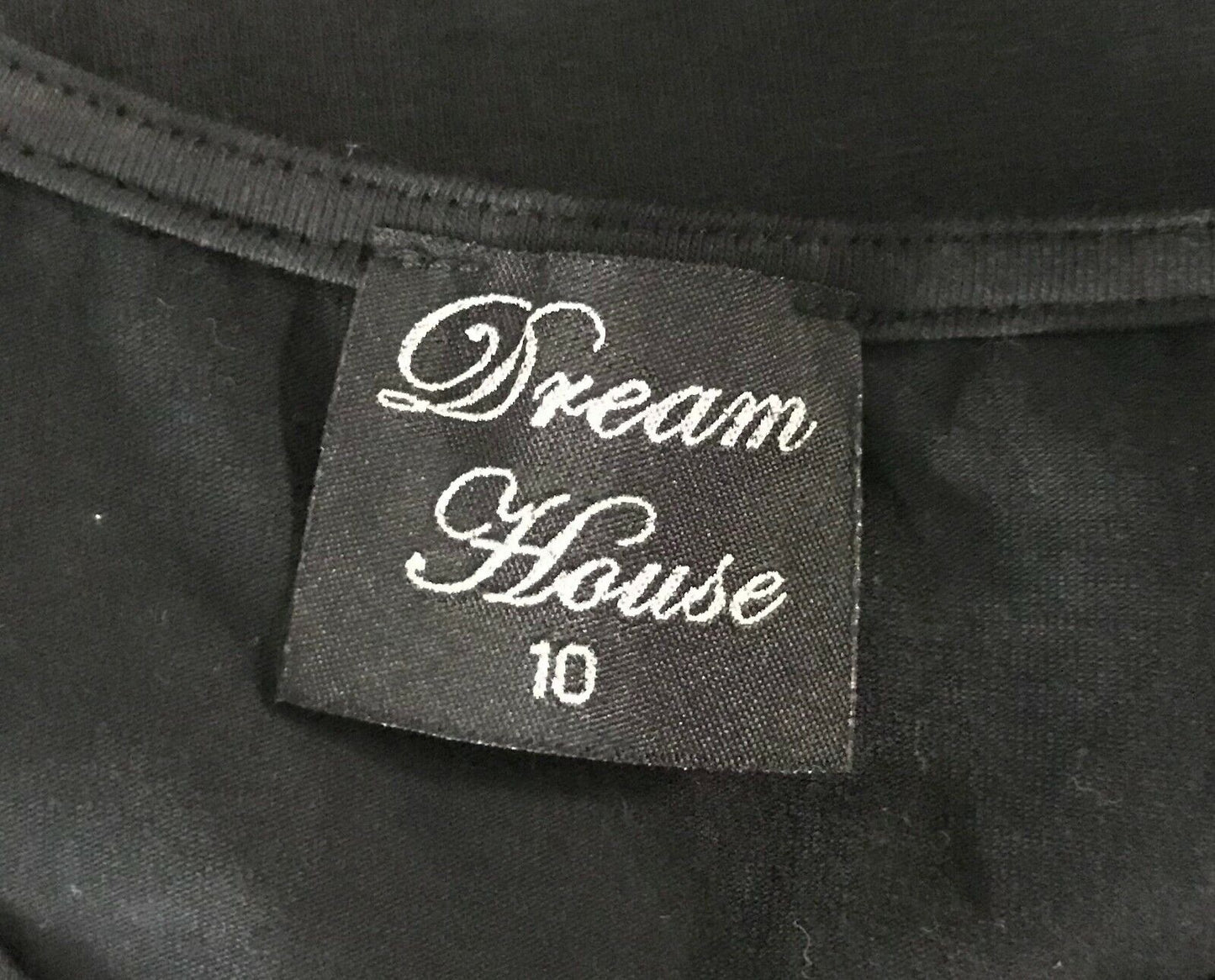 DREAM HOUSE Crop Top Black Stretch Sleeveless Laces at Chest Size 10 1970's Look