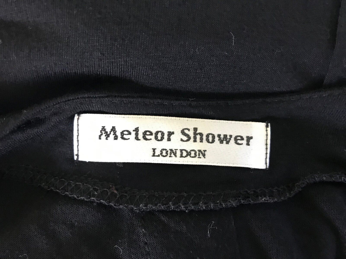 METEOR SHOWER Tunic Top Black Sequin Trim Sleeveless Sheer Ruffle Hem Size 14