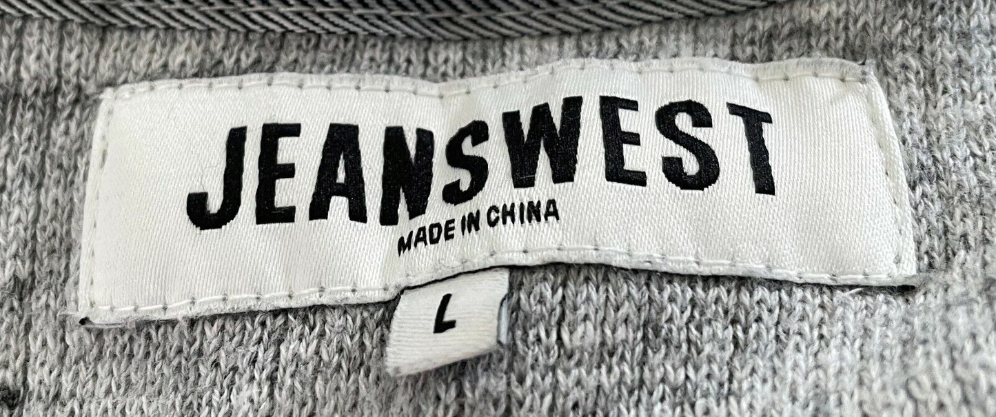 JEANSWEST Alloy Marle 1/4 Zip Top Waffle Weave High Neck Pullover Mens Sz L NEW