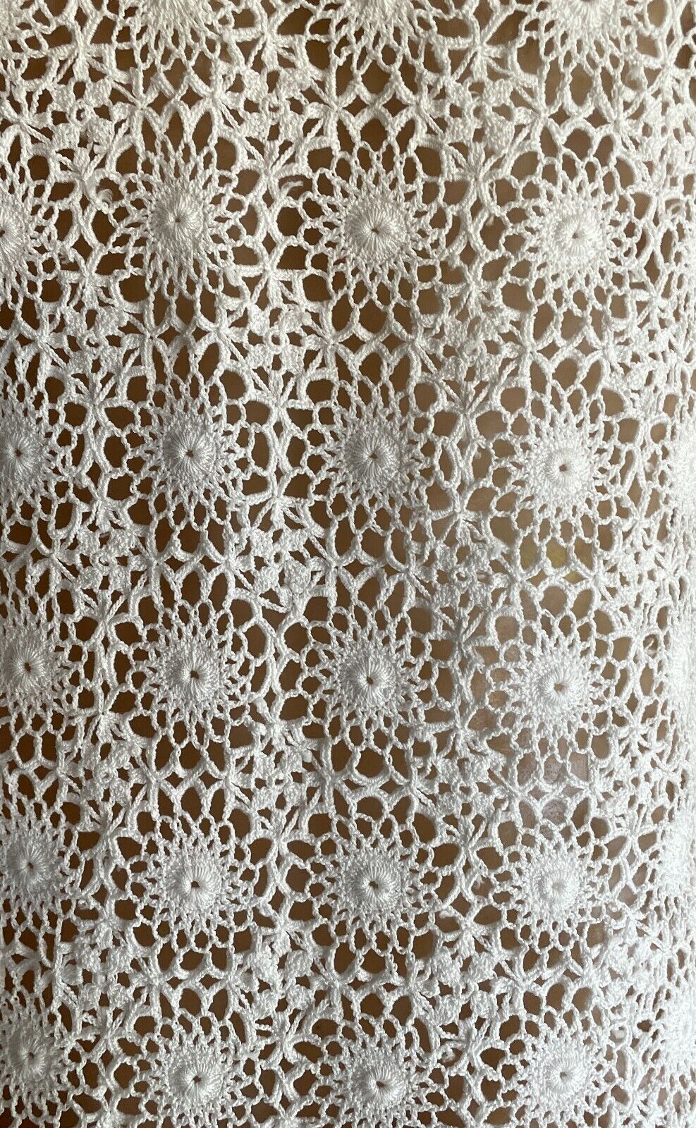 CROCHET CARDIGAN Off White Long Sleeve Button Up Sz 10 Beautifully Handmade New