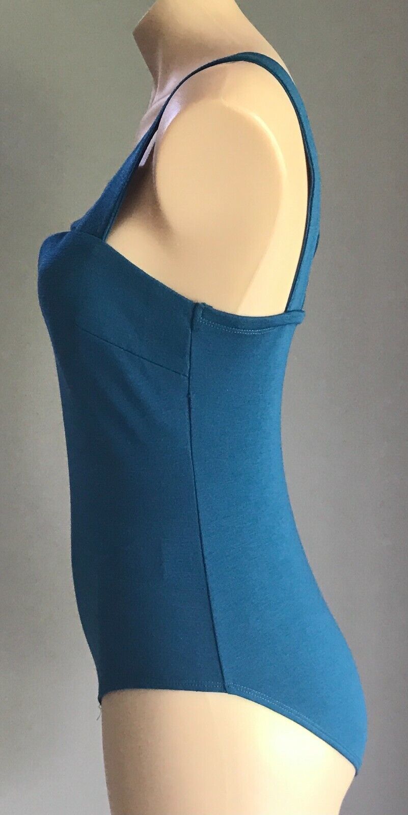 HE DOESN"T KNOW WHY? Bodysuit Teal Blue Strappy Teddy Ladies Size 12 10 NEW