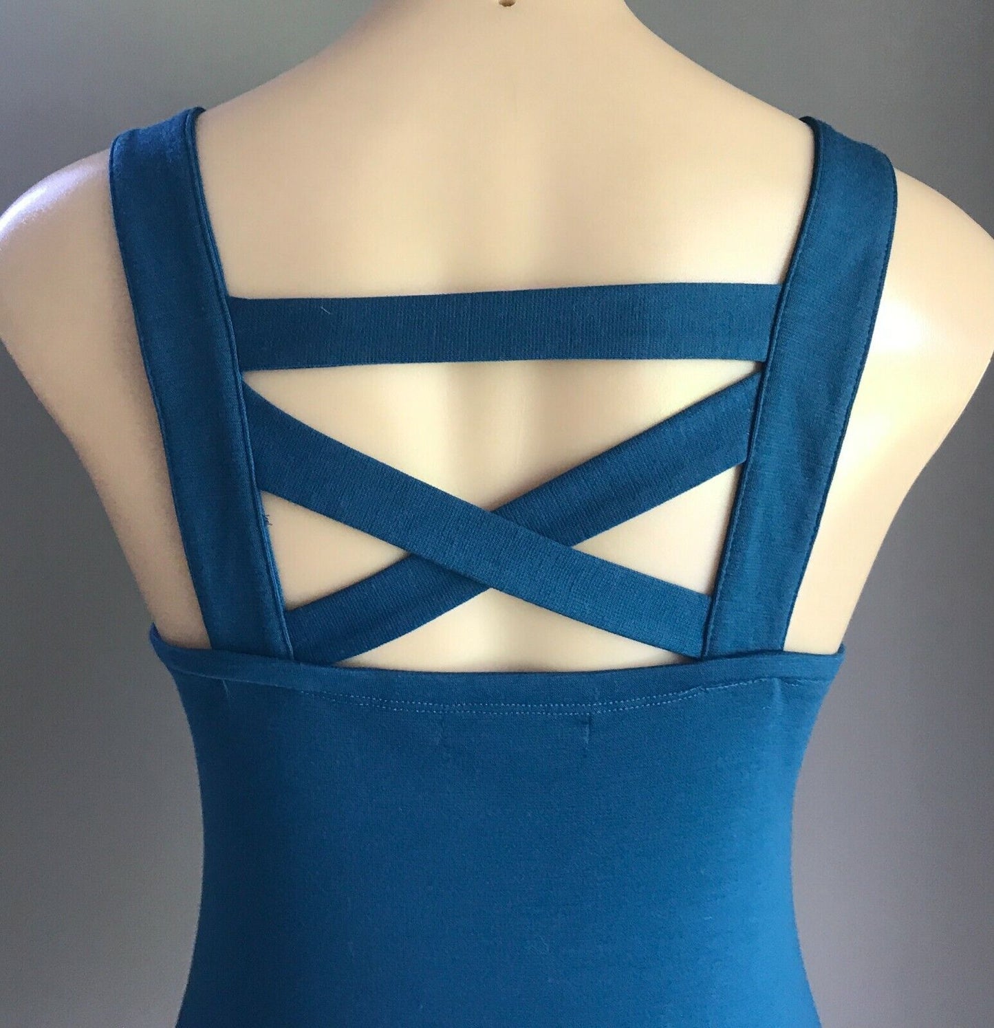 HE DOESN"T KNOW WHY? Bodysuit Teal Blue Strappy Teddy Ladies Size 12 10 NEW