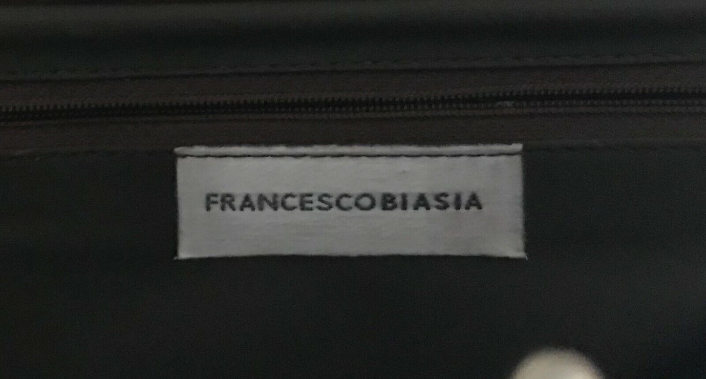 FRANCESCO BIASIA Bag Brown Lizard Leather Frame Handbag Vintage