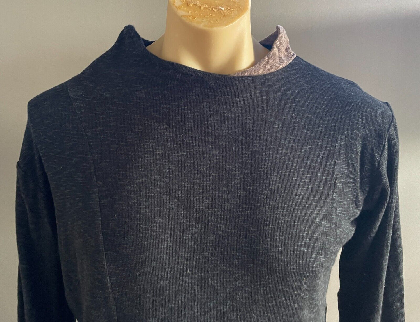 GINGERSNAP BALI Sweater Black Marl Long Sleeve Jumper Factory Thumbholes Mens XS