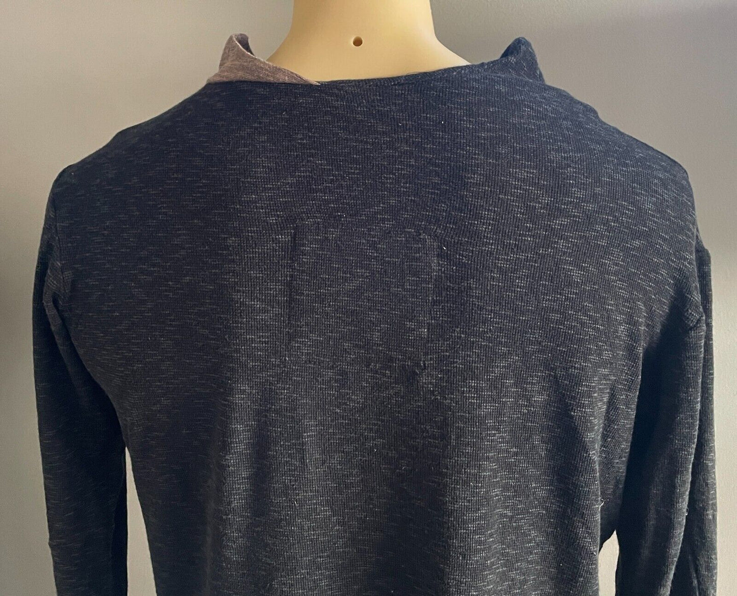 GINGERSNAP BALI Sweater Black Marl Long Sleeve Jumper Factory Thumbholes Mens XS