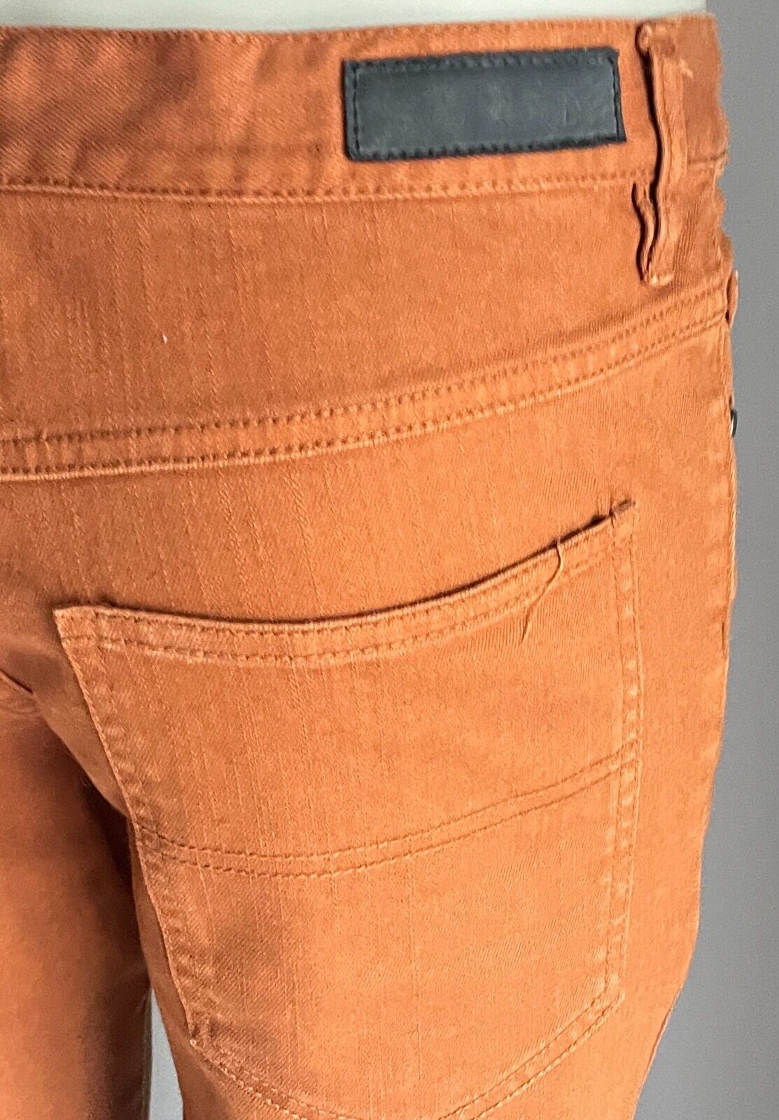 SPARE Denim Shorts Burnt Orange Raw Edge Hem Casual Mens Size 34/90cm Waist