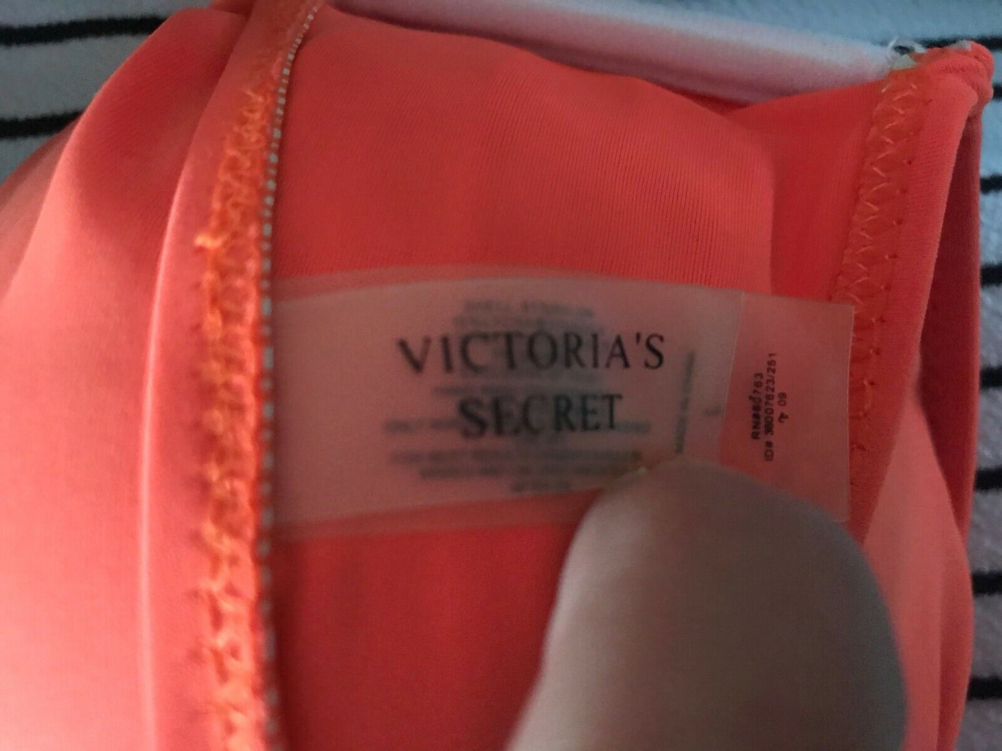 VICTORIA'S SECRET Crop Bra TopOrange Strapless Underwire Swim Beach Pool Sz L 10