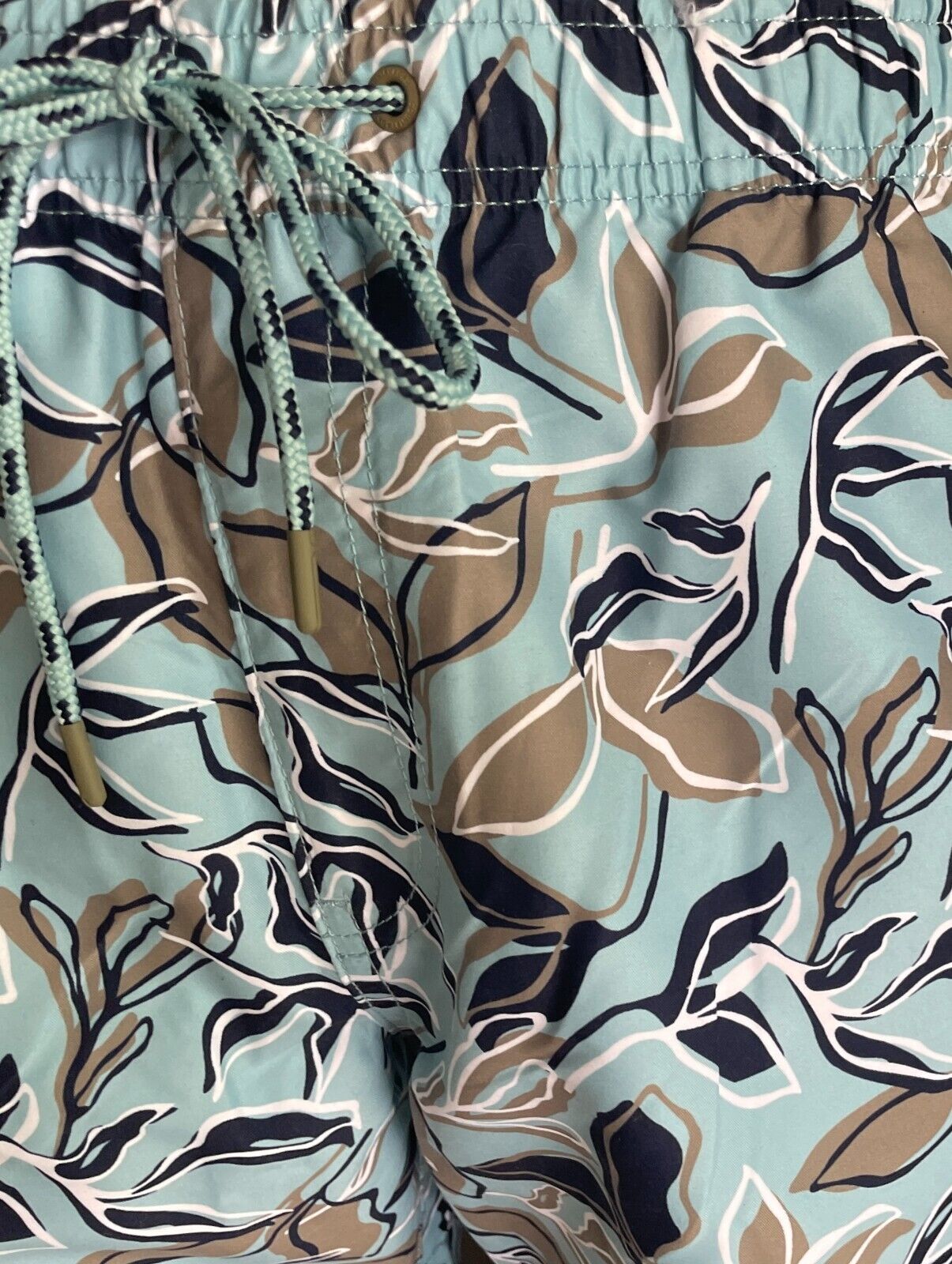 COUNTRY ROAD Board Shorts Swim Shorts Polyester Blue Leaf Print Mens Size L NEW