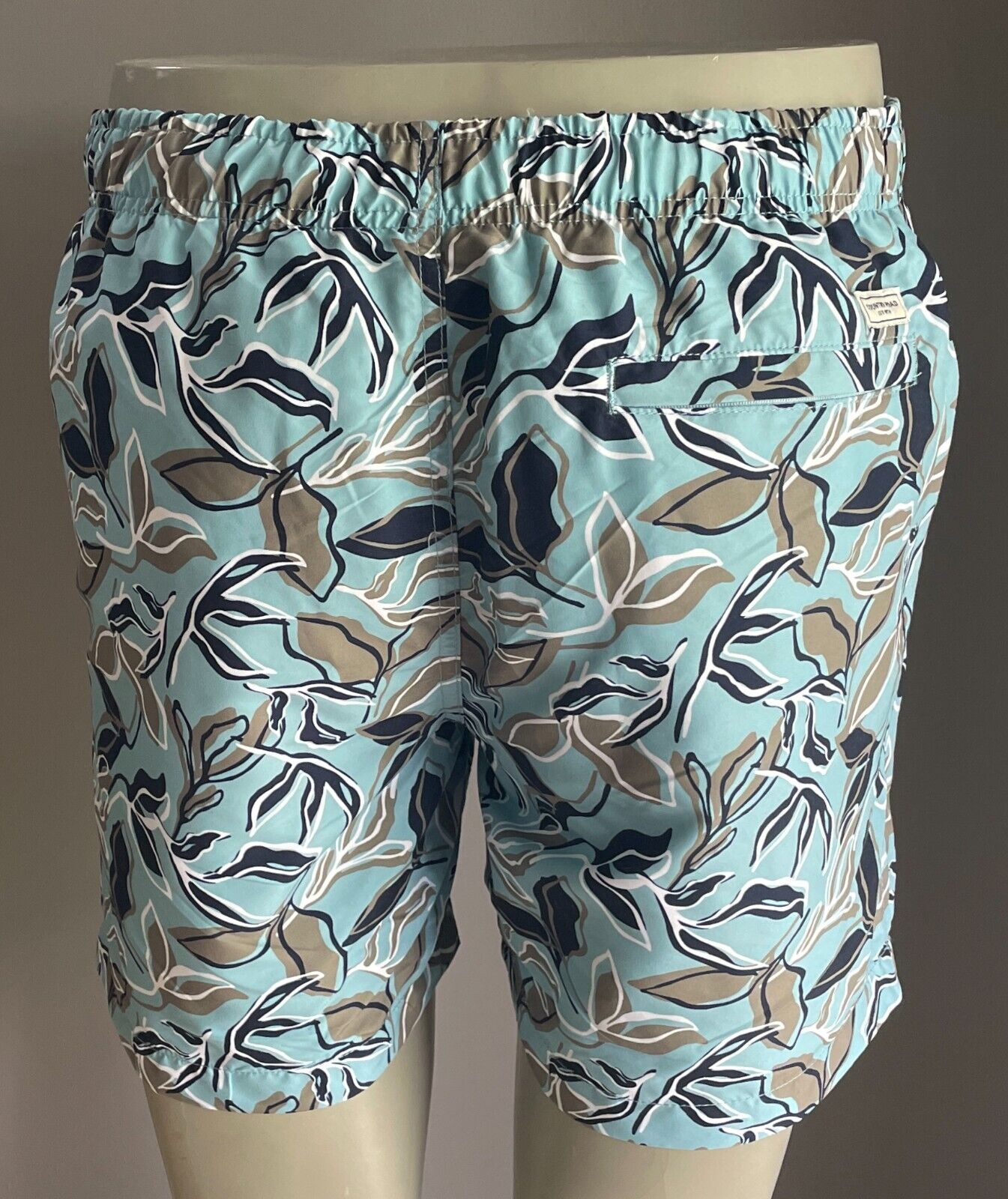COUNTRY ROAD Board Shorts Swim Shorts Polyester Blue Leaf Print Mens Size L NEW