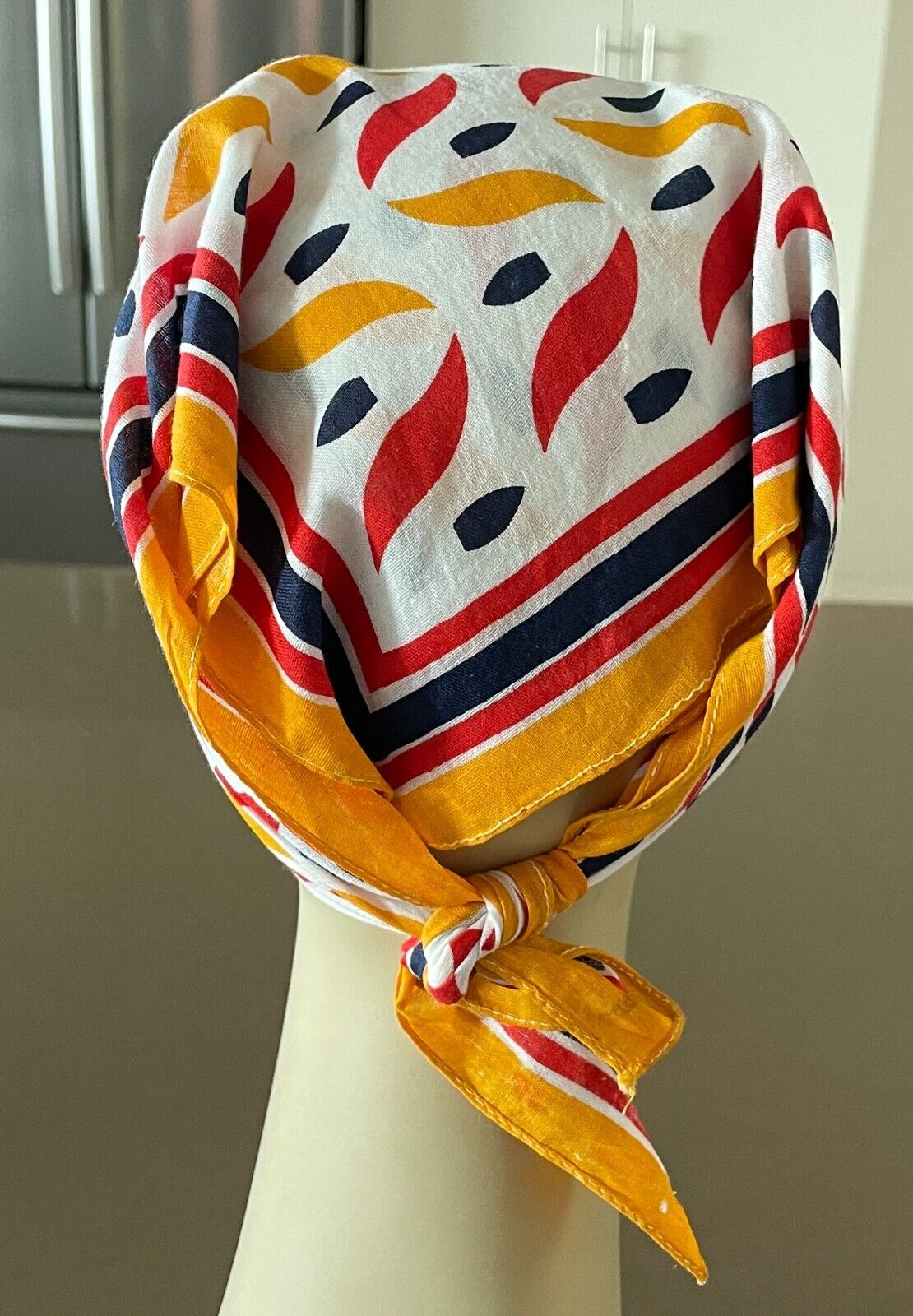 Bandana Navy Blue White Red Yellow Neck Scarf Head Wrap 51 - 49cm NEW Cotton