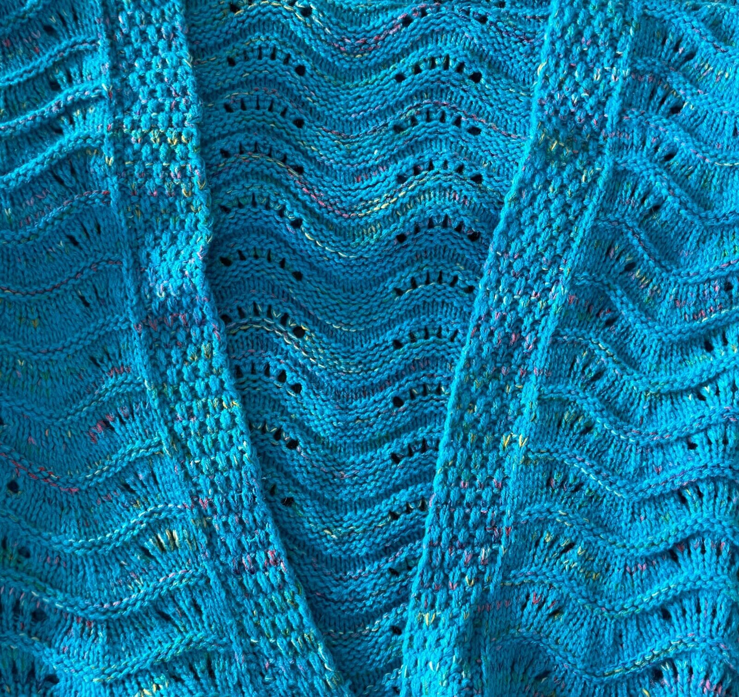 1 Piece Knit Mermaid Tail Blue Multicolour Fleck Cozy Warm Blanket Adult Sz 8 10